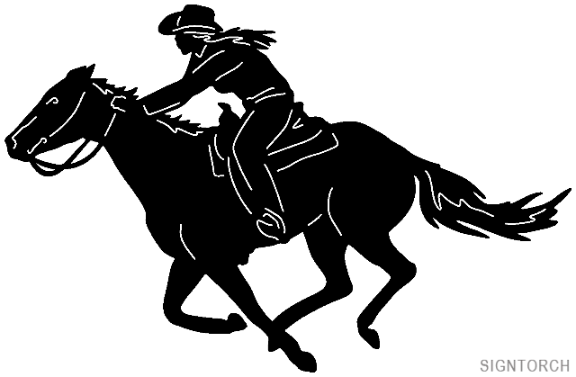 Download Western - Cowgirl Running Horse DXF File | ReadyToCut ...