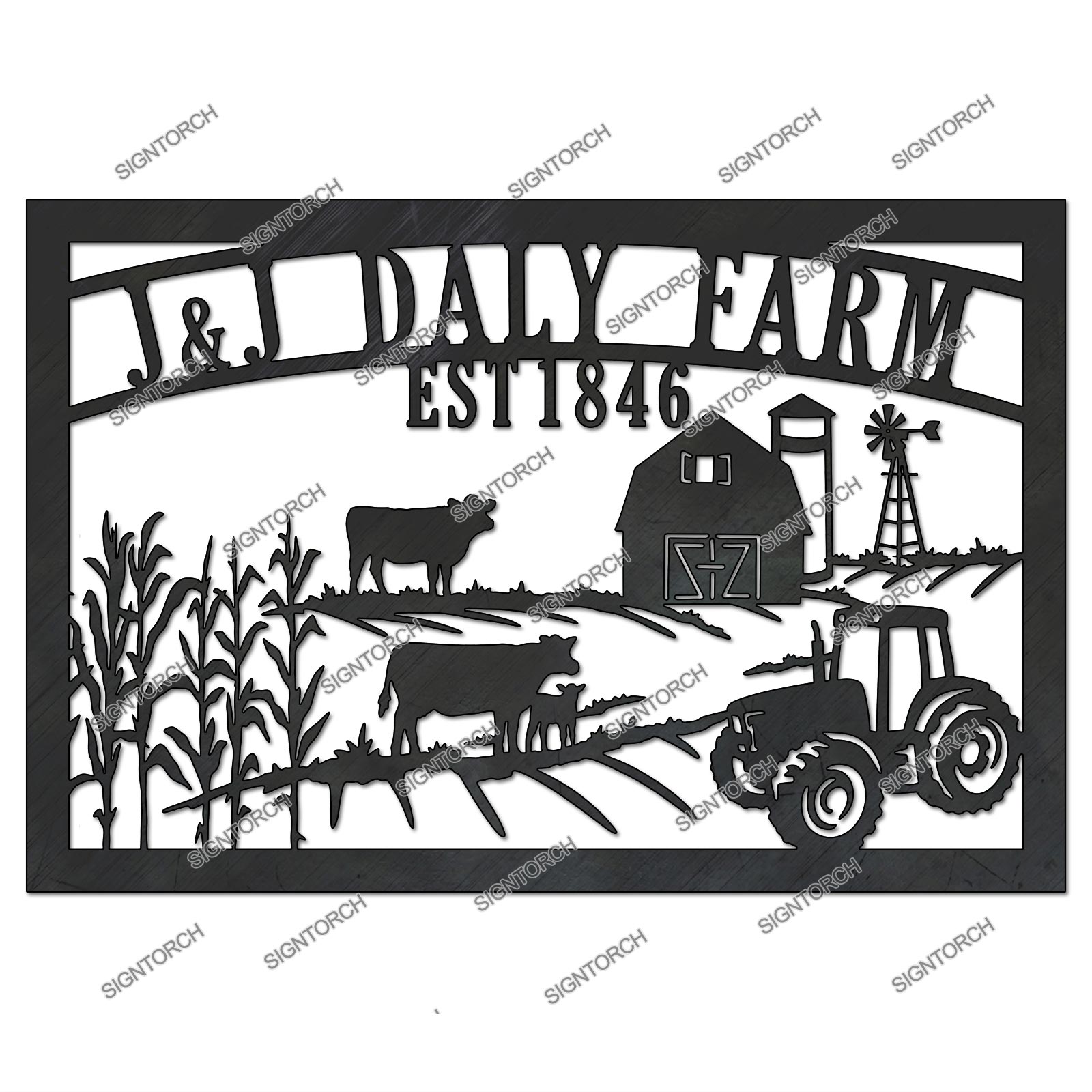 Farm Sign | ReadyToCut - Vector Art for CNC - Free DXF Files