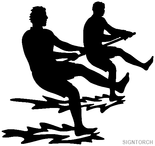 People - Ski Barefoot | ReadyToCut - Vector Art for CNC - Free DXF Files